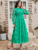 LD LINDA DELLA Fashion Runway Summer Dresses Women Long Sleeve Polka dot Mesh Green Elegant Long Party Dress