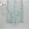 A- Line Embroidered Denim Skirt Women's 2024 Spring and Summer New High Waist All-Matching Split Rhinestone Midi Skirt