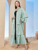 Fashion Patchwork Satin Cardigan Dress Women's Elegant Solid Lace-up Maxi  Dress  Kimono Robe Femme