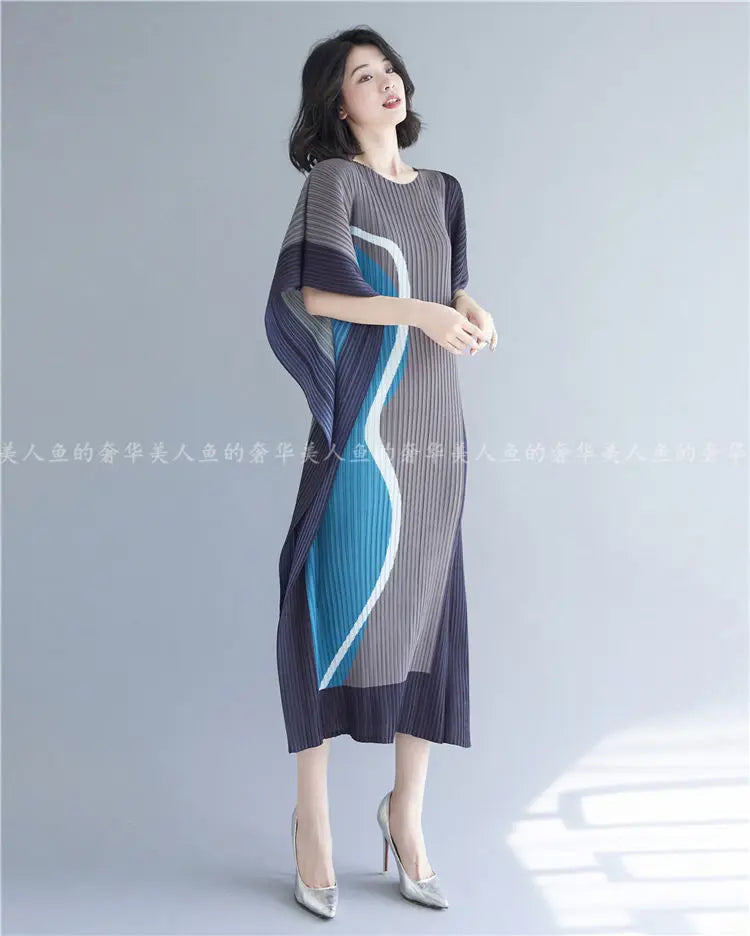 Korejepo Wrinkled 2024 New Summer Dresses Fashion Age Reducing French Dress Design Light Mature Style Temperament Long Vestido