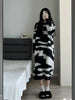 Long Sleeve Dresses Women Lazy Style Midi Knitted Chic Mink-fleece Panelled Korean Fashion Autumn Winter Prevalent Cozy Gentle