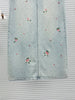 A- Line Embroidered Denim Skirt Women's 2024 Spring and Summer New High Waist All-Matching Split Rhinestone Midi Skirt