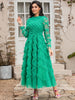 LD LINDA DELLA Fashion Runway Summer Dresses Women Long Sleeve Polka dot Mesh Green Elegant Long Party Dress