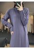 Women's Long Dresses 100% Cashmere and Wool Knit Jumpers, Lady Pullovers,