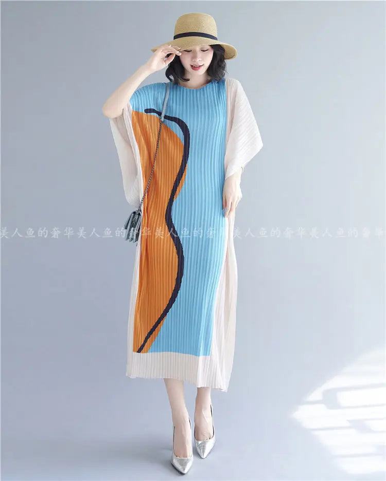 Korejepo Wrinkled 2024 New Summer Dresses Fashion Age Reducing French Dress Design Light Mature Style Temperament Long Vestido