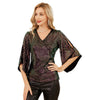 Grace Karin Fashion Women's Sparkle Sequin Party Blouse Tops Shimmer Glitter 3/4 Slit Sleeve Dressy Tops For Women Party Tunic