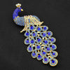 Beautiful Sapphire Blue Crystal Rhinestone Peacock Brooch Jewelry Pin Accessories Animal Brooch