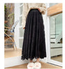 Vintage Women's Lace Crochet Umbrella Long Skirts Bohemian High Waist Hollow Out Female Maxi Skirts Spring Summer