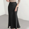 Summer Maxi Skirts VONDA Elegant Satin Women High Waist Solid Color Bottoms 2023 Pleated Casual Loose Streetwear Long Skirts