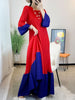 Miyake Pleated Relaxed Round Neck Long Sleeve Dress Feminine Fashion Long Party Dress