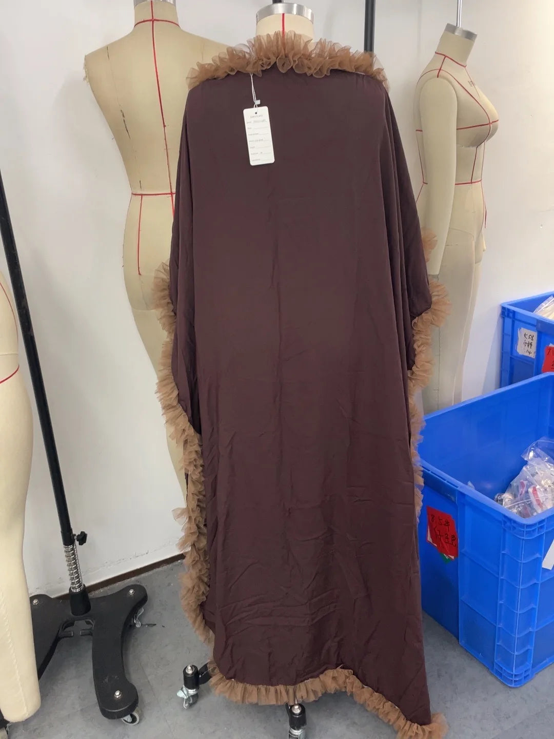 Elegant Brown Cotton Silk Women's Maxi Dress