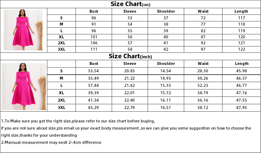 Elegant Ruffle Maxi Dress Women Solid O Neck High Waist 3/4 Sleeve Party Wedding Cocktail Long Dresses