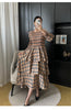 Miyake Plaid Print Dress Women's Spring and Summe  2024 New Loose Fashion Pleated Skirt Pressed Pleated A-line Foreign Dresses