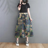 Large Pocket Print Washed Denim Skirt Spring Summer Women's High Waist Mid Length A-Line Jeans Saia Vintage Falda h686