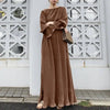 ZANZEA Elegant Fashion Women Maxi Sundress 2024 Autumn Long Dress Casual Pleated Long Sleeve Solid Color Party Vestidos Robe