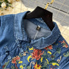 Autumn American Denim High Quality Cotton Retro Women's Embroidered Pan Button Cowboy Dress Fashion Waist Cowboy Skirt Look Thin