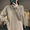 Women's Long Dresses 100% Cashmere and Wool Knit Jumpers, Lady Pullovers,