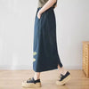 Versatile Retro Art Embroidery Denim Skirt 2024 Spring Summer Versatile Loose Casual A-Line Skirt For Women Jeans Saias K617