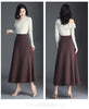 Autumn Winter New Women Long High Waist A-line Skirts Female Loose Big Swing Skirts Ladies Solid Color Knitted Skirt