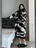 Long Sleeve Dresses Women Lazy Style Midi Knitted Chic Mink-fleece Panelled Korean Fashion Autumn Winter Prevalent Cozy Gentle