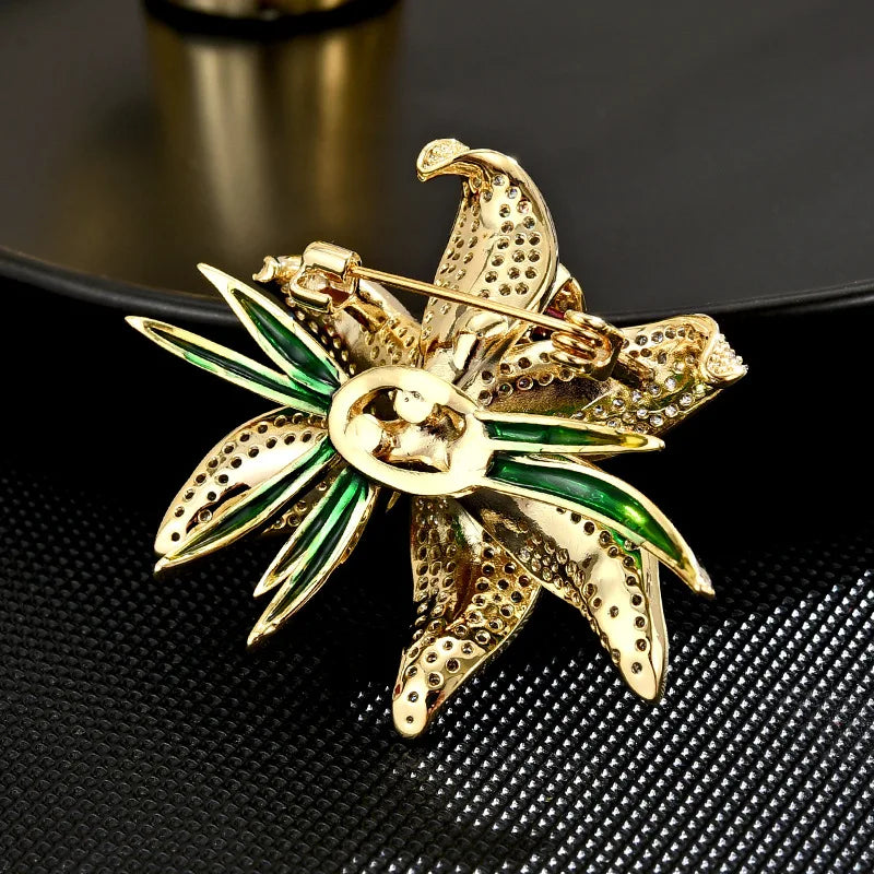 SUYU Winter New Fashionable Temperament Women's Light Luxury Flower Styled Brooch Elegant and Exquisite Coat Accessories