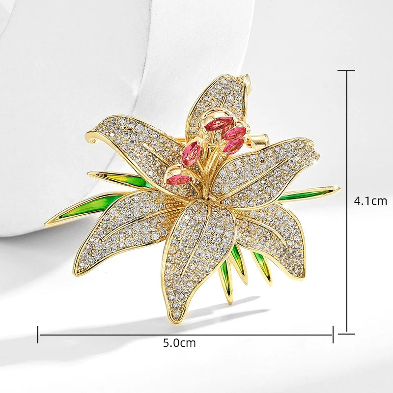 SUYU Winter New Fashionable Temperament Women's Light Luxury Flower Styled Brooch Elegant and Exquisite Coat Accessories