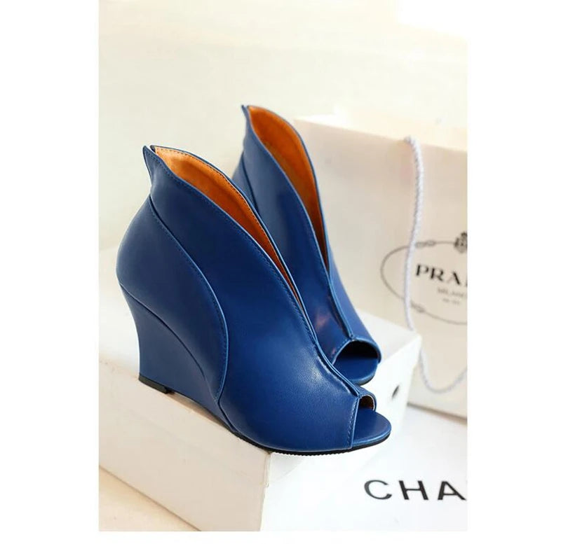 Women shoes Sandals Open toe High heels Roman Slip-On Novelty Wedges