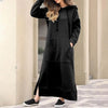 Women Hooded Sweatshirt Dress Pullover Hoodie Women Dress Elegant Maxi Dress with Hooded Sweatshirt Design Women's Autumn Winter