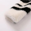 Ins Chic Girls Fluffy Zebra Fur Coat Women Harajuku Street Fashion Casual Faux Fox Fur Jacket Female Winter Thick Warm Overcoats