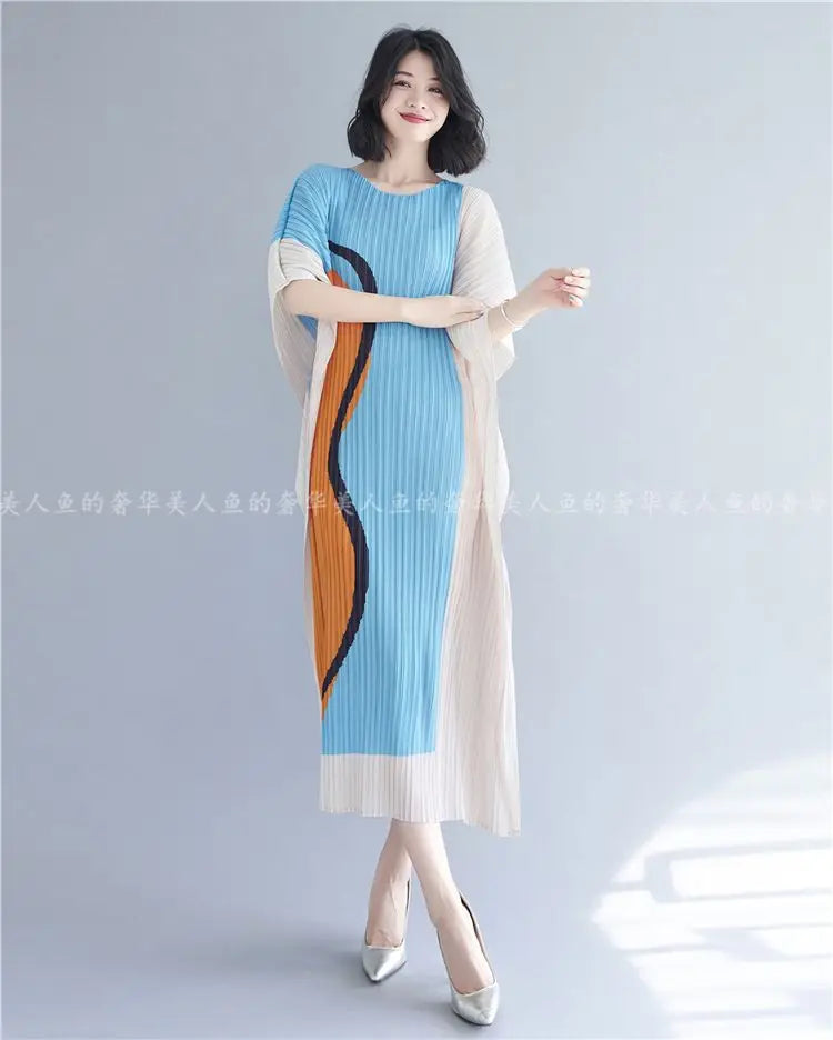 Korejepo Wrinkled 2024 New Summer Dresses Fashion Age Reducing French Dress Design Light Mature Style Temperament Long Vestido