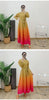 Gradient Pleated Dress For Women Long Sleeves Lantern Style Maxi Dresses 2024 Spring New Female Elegant Clothing 2DA4145