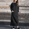 Women Hooded Sweatshirt Dress Pullover Hoodie Women Dress Elegant Maxi Dress with Hooded Sweatshirt Design Women's Autumn Winter