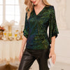 Grace Karin Fashion Women's Sparkle Sequin Party Blouse Tops Shimmer Glitter 3/4 Slit Sleeve Dressy Tops For Women Party Tunic