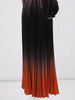 Gradient Pleated Fashion Long Dress Women Contrast Color Belt Gathered Waist Dresses Evening Party 2024 New 32C972