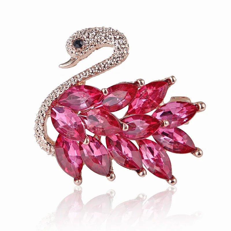 Elegant Crystal Swan Brooch for Women and Girls - Sparkling Rhinestone Animal Pin