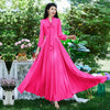 Beach Chiffon Dress Women's  Spring Summer New V-Neck Slim Chic Bohemian Dresses Mid-Waist Big Swing Long Party Vestidos Lady