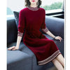 2024 New Year Red Fleece Lace Up Elegant Party Dresses for Women Winter Fashion Patchwork Long Sleeve Midi Dress Slim Vestidos