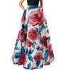 Women Bohemian Stylish Big Floral Printed Skirts Elegant High Waist Pocket Party Beach Maxi Casual Loose Party Holiday faldas