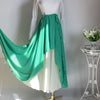 Women Chiffon Long Skirt A-Line Skirts Women Elastic High Waist Maxi Skirts Elegant Solid Skirts