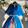 Women's European Style Long Dress Pleated Skirt Heavy Industry Beads