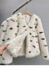 Little Cheetah Imitation Fox Fur Grass Coat Women's 2023 Autumn/Winter New Haining Plush Top V-neck Short Style Trendy