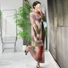 High-end Miyake Pleated Dress Women's Mid-length 2024 Spring and Summer New Gradient Color Smudged Luxury High-end Skirt