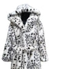 2 Color Winter Warm Loose Plush Windbreaker With Hat Women Faux Fox Fur Black White Dot Leopard Coat Ladies Thick Long Overcoat