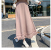 Elegant Tassel Knitted Skirts Midi Length for Women Autumn Winter Warm Thicken A Line Skirt Female Solid High Waist Cozy Skorts