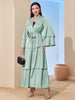 Fashion Patchwork Satin Cardigan Dress Women's Elegant Solid Lace-up Maxi  Dress  Kimono Robe Femme