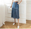 JXMYY 2024 Spring And Autumn Fashion New Large Size High Waist All-Match Women's Denim Skirt Stitching Midi Skirt