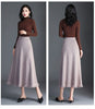 Autumn Winter New Women Long High Waist A-line Skirts Female Loose Big Swing Skirts Ladies Solid Color Knitted Skirt