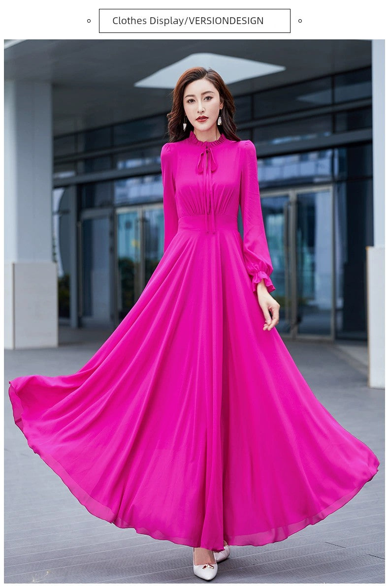 Younger Slim-Fit Swing Slimming Travel Chiffon Dress