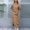 Women Hooded Sweatshirt Dress Pullover Hoodie Women Dress Elegant Maxi Dress with Hooded Sweatshirt Design Women's Autumn Winter