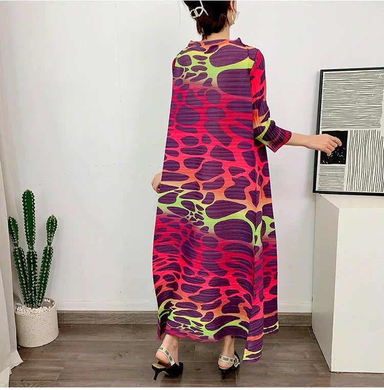 Printed Long Sleeved Dresses Elegant Women Clothing